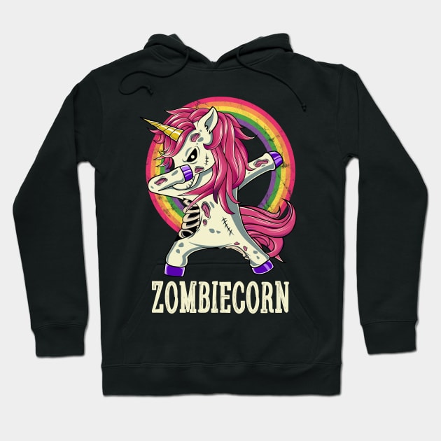 Zombiecorn Zombie Dabbing Unicorn Halloween Costume Hoodie by HCMGift